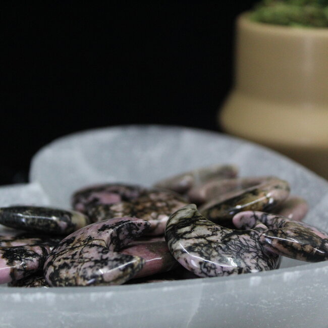 Rhodonite Crescent Moons - Medium
