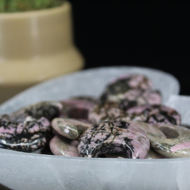 Rhodonite Crescent Moons - Medium