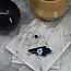 Blue Evil Eye Pendulums - Dowsing Cone Point Divination - Silver Chain 9" Crystal Gemstone