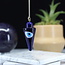 Blue Evil Eye Pendulums - Dowsing Cone Point Divination - Silver Chain 9" Crystal Gemstone