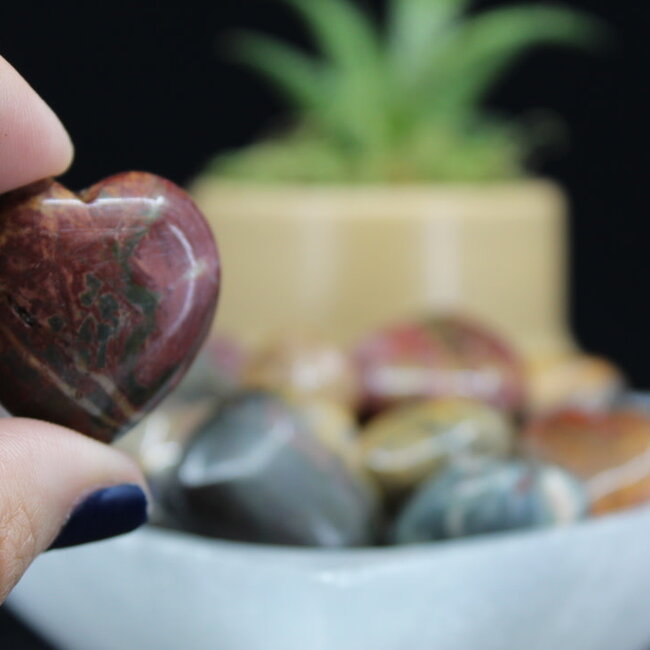 Cherry (Red) Creek Jasper Hearts - Small