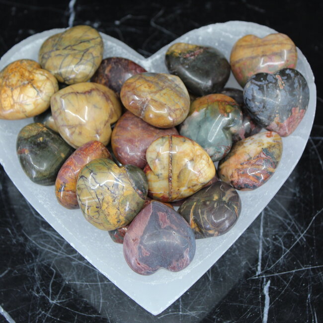 Cherry (Red) Creek Jasper Hearts - Small