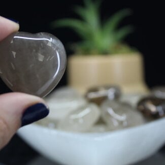 Smoky (Smokey) Quartz Hearts - Medium