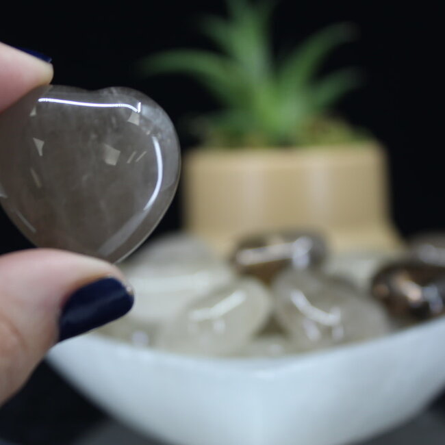 Smoky (Smokey) Quartz Hearts - Medium