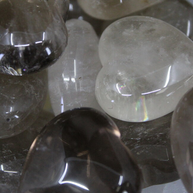 Smoky (Smokey) Quartz Hearts - Medium