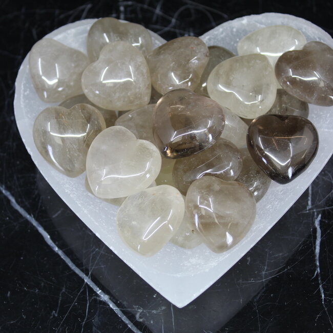 Smoky (Smokey) Quartz Hearts - Medium
