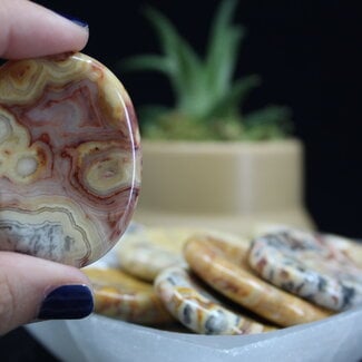 Crazy Lace Agate Worry Stones - Oval Large