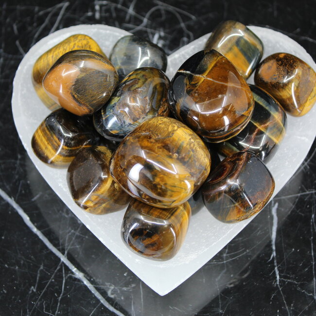 Blue Tigers Eye (Hawks Eye) Tumbled - XXL Jumbo