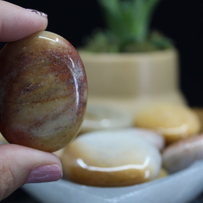 Mixed Moonstone Palm Pillow Pocket Stone