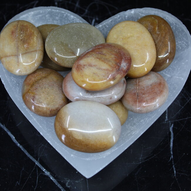Mixed Assorted Moonstone Palm Pillow Pocket Stone