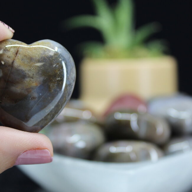 Ocean (Sea Sediment Marine) Jasper Hearts - Small (1.5")