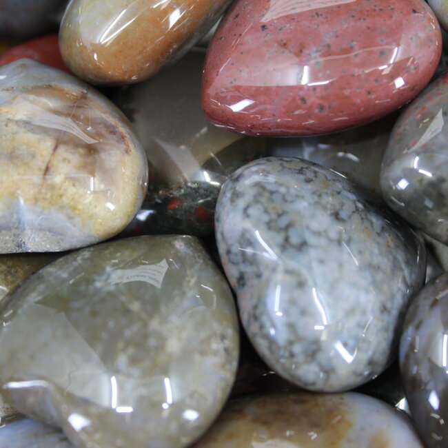 Ocean (Sea Sediment) Jasper Hearts - Small (1.5")