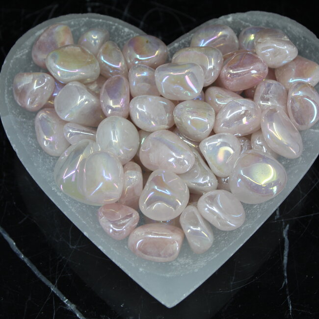 Pink Aura Rose Quartz - Tumbled