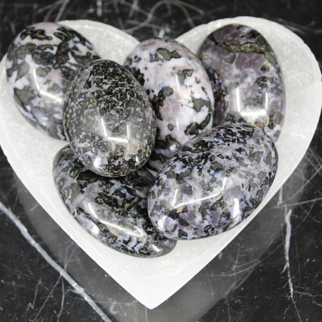 Indigo Gabbro (Mystic Merlinite) Palm Pillow Pocket Stone - XL