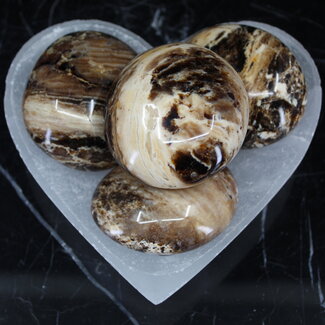 Chocolate (Coke) Calcite Palm Pillow Pocket Stone - Large