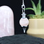 Rose Quartz Pendulums - Round Sephoroton Dowsing Divination Silver Chain-Gemstone Crystal