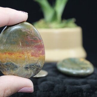 Cherry (Red) Creek Jasper Worry (Thumb Fidget Relaxation Pocket) Stones - Large Oval