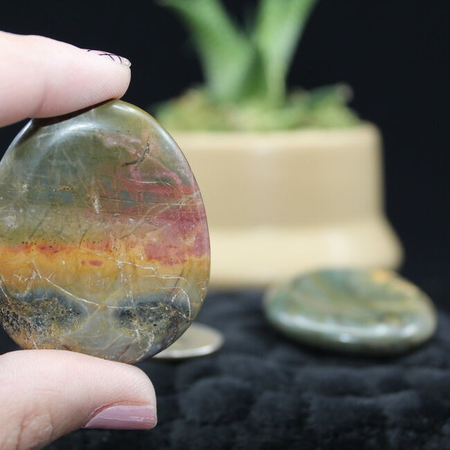 Cherry Creek Jasper Worry (Thumb Fidget Relaxation Pocket) Stones - Large Oval
