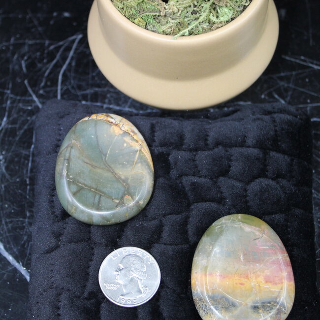 Cherry (Red) Creek Jasper Worry (Thumb Fidget Relaxation Pocket) Stones - Large Oval