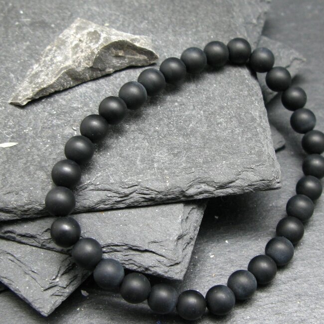 Black Calcite (Shammanite) Bracelet - 6mm