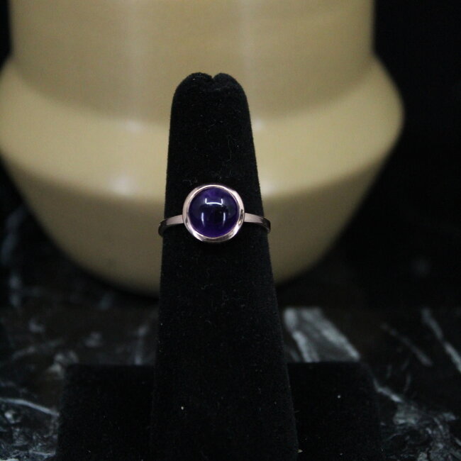 Rose Gold Amethyst Ring - Size 5