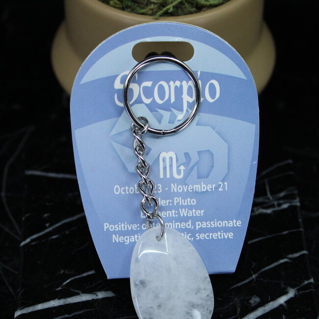 Scorpio - Clear Quartz Zodiac Keychains - Astrology Sign