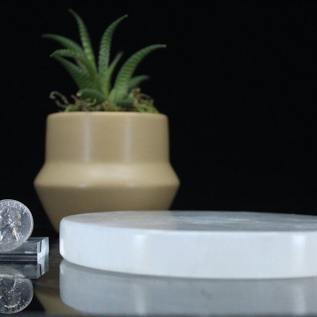 Selenite (Satin Spar Gypsum) Charging Disk  Plate - 6" Round Large