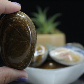 Ocean (Sea Sediment) Jasper Palm Pillow Stone XL - Gallett
