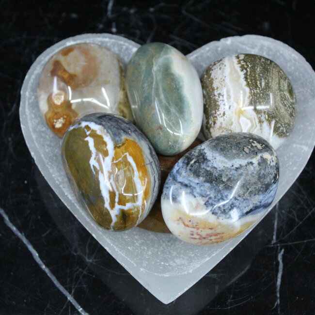 Ocean (Sea Sediment) Jasper Palm Pillow Stone XL - Gallett