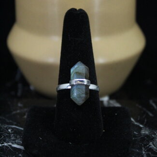 Labradorite Ring - Size 6 - Double Terminated DT Sterling Silver Pointed