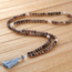 Evolving Mala- Silver & Sage (Fossil Coral, Aquamarine, Labradorite Clear Quartz)
