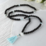 Cool, Calm, & Collected Mala - Silver & Sage - Lava, Moonstone, Larimar & Clear Quartz