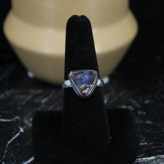 Boulder Opal Rings - Size 7 Triangle - Bezel Set - Sterling Silver