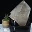 Smoky (Smokey) Quartz with Gold (Golden Rutile) Rutilated Quartz Specimen on Black Stand - Free Form Display
