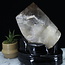 Smoky (Smokey) Quartz with Gold (Golden Rutile) Rutilated Quartz Specimen on Black Stand - Free Form Display