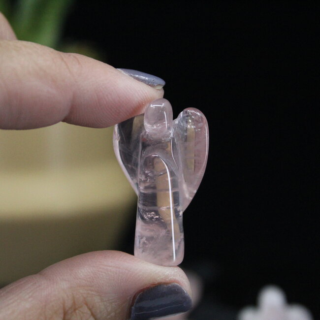 Rose Quartz Angels - Small 1.5" Figurine Carving