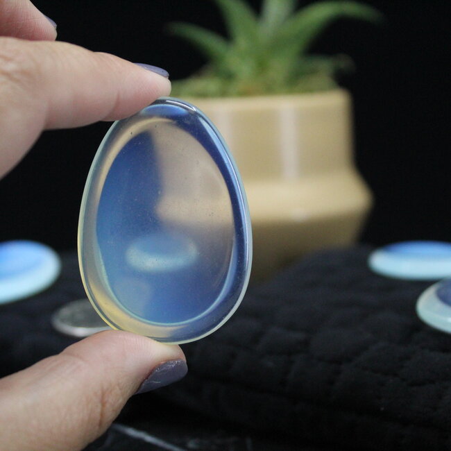 Opalite Worry (Thumb Fidget Relaxation Pocket) Stone - Large Teardrop