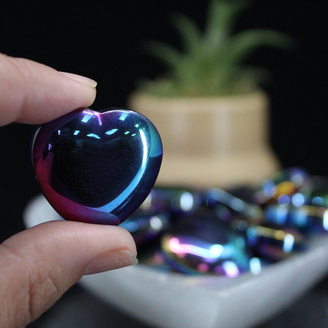 Rainbow Hematite Hearts - Small