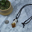Citrine Point on Wax Cord Necklace - Long Rough Raw Natural