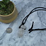 Clear Quartz Point Necklace-Black Wax Cord