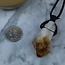 Citrine Point on Wax Cord Necklace - Long Rough Raw Natural