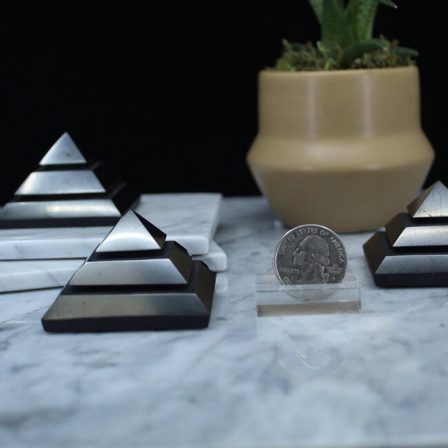 Shungite Pyramids - Sakara Lined - Medium 2" (5cm)