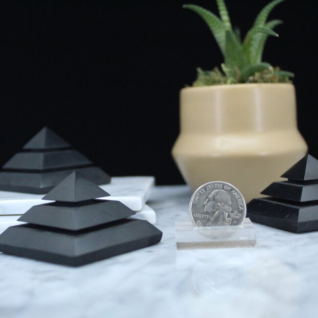 Shungite Pyramids - Sakara Lined - Medium 2" (5cm)