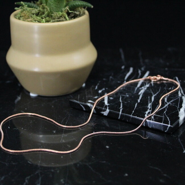 Necklaces - 18" Snake Chain Rose Gold Lobster Clasp - Pendants