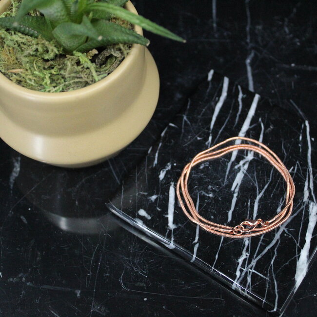 Necklaces - 18" Snake Chain Rose Gold Lobster Clasp - Pendants