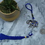 Evil Eye Wall Hanging Decor - Elephant Blue Heart Tassel - 12" Mirror Door Window Protection