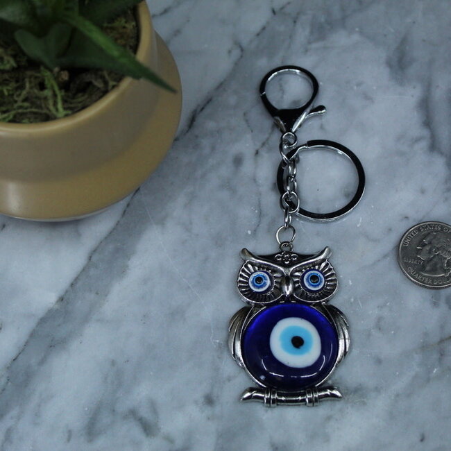 Evil Eye Owl Keychains - 5"