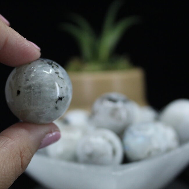 Rainbow Moonstone Spheres Orbs - 25-30mm