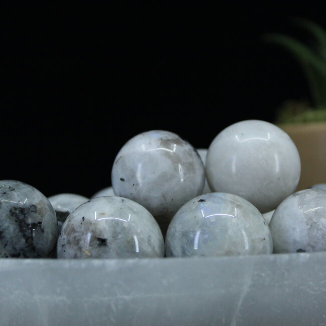 Rainbow Moonstone Spheres Orbs - 25-30mm