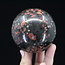 Black Plum Blossom Jade Sphere Orb - 80mm Specimen